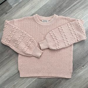 Madewell Blush Bobble- Sleeve Pullover Sweater XS